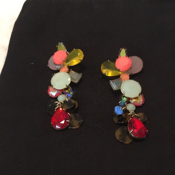 J. Crew Jewelry - J Crew multicolored stone dangle earrings